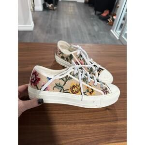Christian Dior Walk 'n' Dior Floral Low Top Sneakers Size 38.5